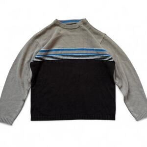 Y2K XG Brown & Blue Striped Sweater - L